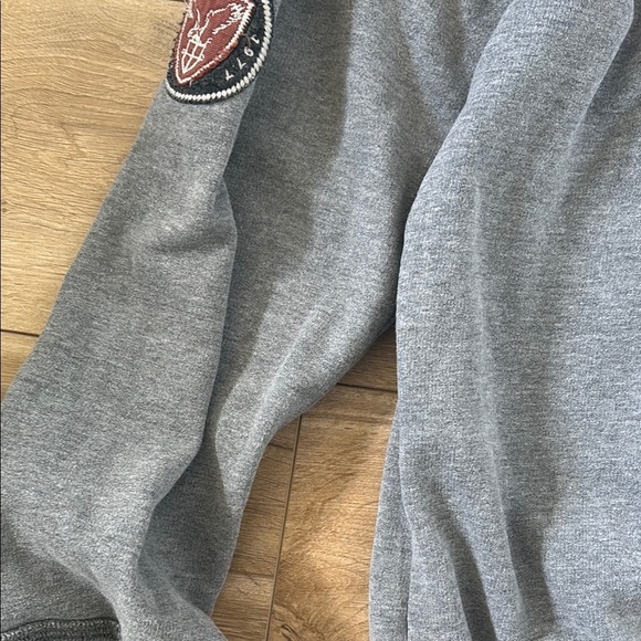 Gray Sweatshirt with Adjustable Hood and Relaxed Fit - Picture 14 of 14